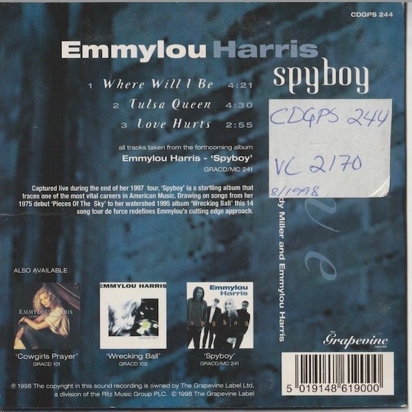 Emmylou Harris: Spyboy CDs (Käyt)