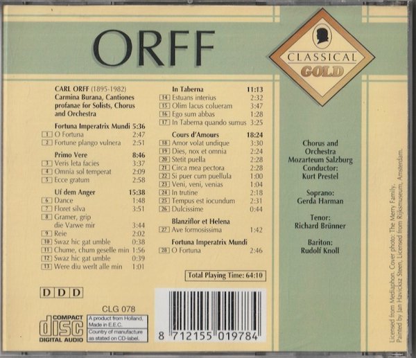 Orff: Carmina Burana CD (Käyt)