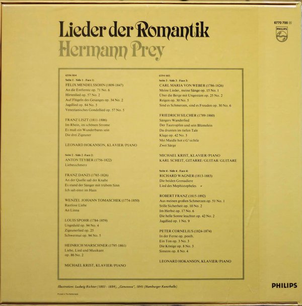 Hermann Prey: Lieder Der Romantik 2LP Box (Käyt)