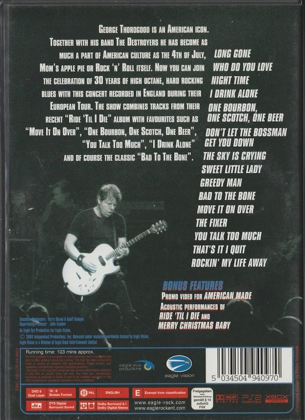 George Thorogood And The Destroyers: 30th Anniversary Tour: Live DVD (Käyt)